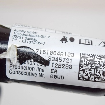 фото thumb №6, Bmw x5 e70 2012 перед сторона права повітряна подушка подушка безпеки сидіння