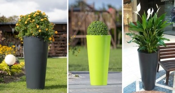 WYSOKA BIAŁA DONICA DONICZKA OGRODOWA OSŁONKA NA KWIATY KRZEWY 70cm 12L