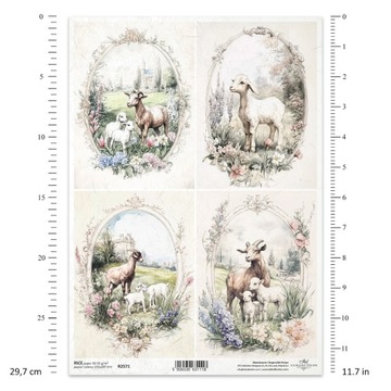 Papier ryżowy do decoupage A4 ITD-R2571 kozy kózki