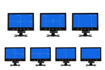 4x KAMERA COFANIA MONITOR 9 CALI PODZIAŁKA QUAD IR