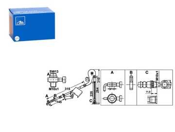 фото thumb №1, Шланг тормозной гибкий перед l citroen c6 peugeot 407 1.6d-3.0