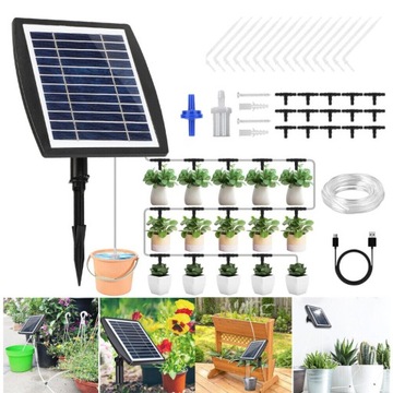 15m Solarny system nawadniania do 15 roślin NAWADNIANIE KROPELKOWE SOLARNY