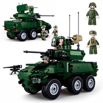 Армейские блоки, бронеавтомобиль JAGUAR, танк + LEGO WEAPON