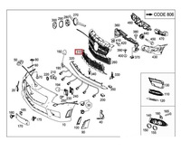 фото thumb №15, Slk a172 w172 amg решітка середня решітка радіатора заглушка