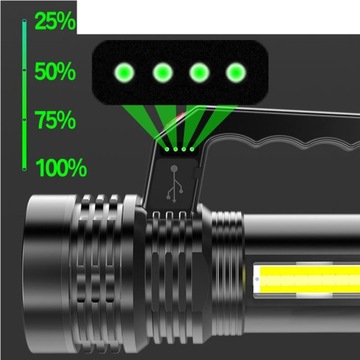 LATARKA SZPERACZ AKUMULATOROWA T6 LEDCOB USB SOLAR
