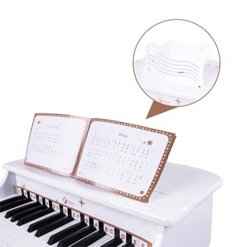 DUŻE PIANINO FORTEPIAN KSIĄŻECZKA I KRZESEŁKO PIANINKO BABY CLASSIC WORLD