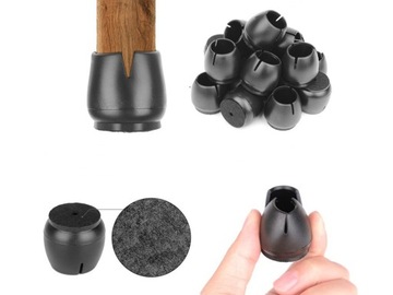 NAKŁADKI OCHRONNE NA NOGI KRZESŁA MEBLI SILIKONOWE FILC 16-21 mm 16 szt