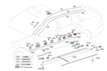 фото thumb №2, Прокладка порога зад левая сторона mercedes класс c w203