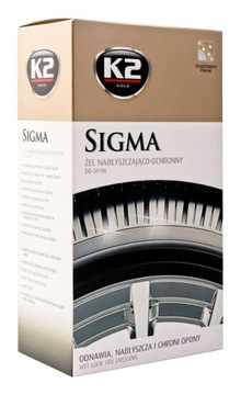 K2 SIGMA ŻEL DO NABŁYSZCZANIA OPON GUMY 0,5L GĄBKA
