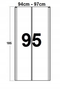 CZARNE Podwójne Drzwi Prysznicowe 95 reg. 94-97 cm