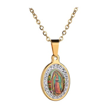 Naszyjnik Maryja w stylu Vintage Matka Boża z Guadalupe Biżuteria chrześcijańska Złota
