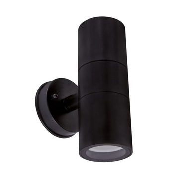 LAMPA OGRODOWA ZEWNETRZNA ELEWACYJNA CZARNA OPRAWA LED 2xGU10 IP54