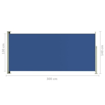WYSUWANA MARKIZA BOCZNA NA TARAS 140X300CM NIEBIES