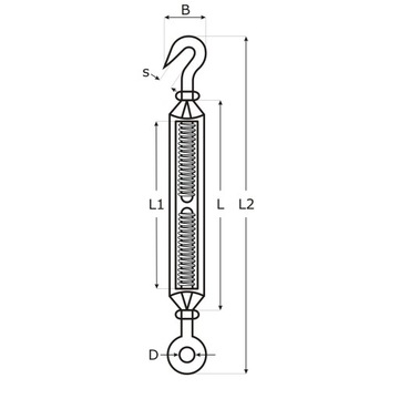 INOX НЕРЖАВЕЮЩАЯ НЕРЖАВЕЮЩАЯ, кислотостойкая Талреп Талреп М12 - 5 шт.