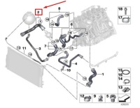 Купити Bmw 5 f10 нижній патрубок радіатора 7640916 17127640916 oem, фото thumb