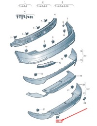 фото thumb №1, Audi q3 8u rear left бампер tow eye cover 8u0807441ggru original