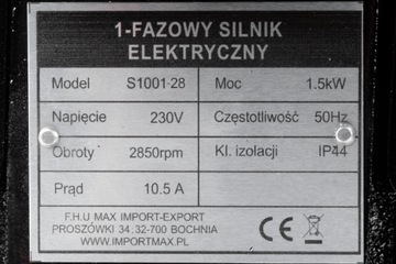 SILNIK ELEKTRYCZNY DO KOMPRESORA JEDNOFAZOWY 1.5kW 2800 OBR S1001-28
