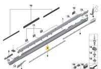 Молдинг порог защита левая pod pdc хром лампа 8081559 bmw 7 g70 m-pakiet Недорого, фото thumb