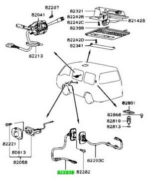 фото thumb №7, Переключатель, контакт дверь зад mitsubishi l300 оригинальный номер mb434317
