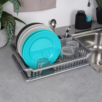 Сушилка для кухонной посуды, серый, сушилка для тарелок, столовых приборов, чашек, 40х29