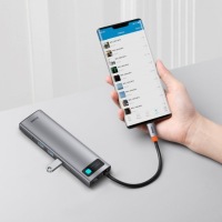 BASEUS HUB USB-C — 3x USB/USB-C PD 100 Вт/AUX/VGA/2x HDMI/SD/СЕТЕВАЯ КАРТА