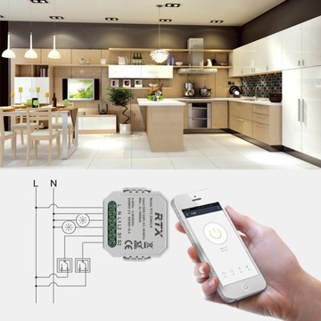 Модуль диммера RTX 2 канала Встраиваемый в стену ZigBee TUYA