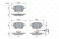 фото thumb №11, Тормозные колодки ham. audi a3 з датчиком bosch 986 424 797 комплект тормозные колодки