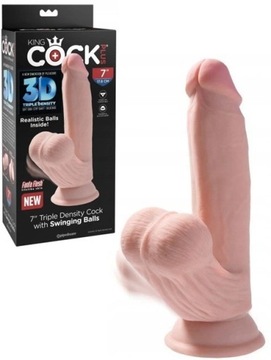 King Cock 3D Cock Swinging Balls 7 Inch