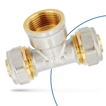 ТРОЙНИК PEX 20x3/4 GW, РЕЗЬБОВЫЙ СОЕДИНИТЕЛЬ ТРУБ, РАСПРЕДЕЛИТЕЛЬ НАПОЛЬНОГО ОТОПЛЕНИЯ