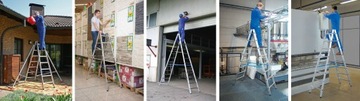 Алюминиевая лестница KRAUSE Stabilo 2x14 ступеней