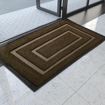 Mata na drzwi wejściowe, dywanik biurowy, do wewnątrz i na zewnątrz, wejście na patio, 45 cm x 75 cm, brązowa