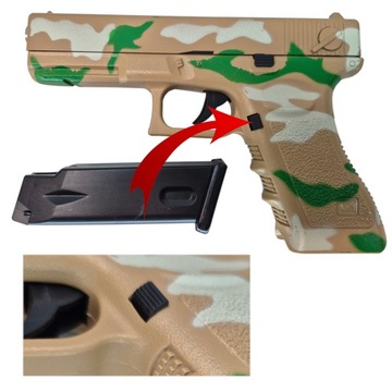 GLOCK 17 Replika ASG Pistolet na KULKI wersja wojskowa 6mm+ Granat + Tarcze