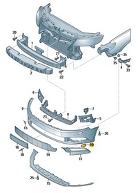 фото thumb №2, Заглушка распылителя vw cc r-line левая
