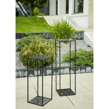 Stojący kwietnik metalowy 100 cm czarny wytrzymały