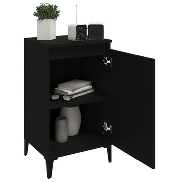 VidaXL Тумбочка прикроватная, черный, 40x35x70 см, ткань