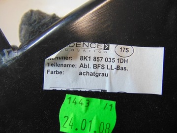 фото thumb №9, Бардачок пассажира audi a4 b8 8k1857035 1dh серый