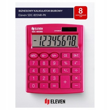 Eleven kalkulator biurowy SDC-805NRPKE różowy
