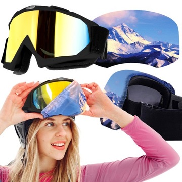 Gogle Narciarskie Okulary Na Narty Snowboard + Etui Pokrowiec ZESTAW