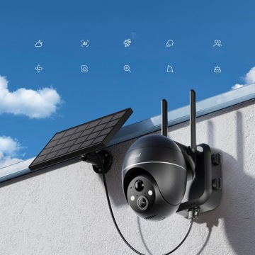 НАРУЖНАЯ СОЛНЕЧНАЯ КАМЕРА С PTOT WIFI 5MPx 1944P HD 4xZOOM 9000мАч+32ГБ