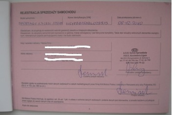 KIA książka serwisowa PL 2010/2011 rok oryginalna