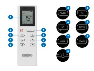Klimatyzator przenośny EBERG ENVA 3,5kW 4w1 WiFi osuszacz 56l/24h+ClimaLock
