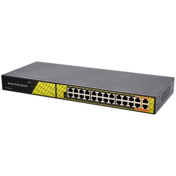 Коммутатор Vidiline 24x PoE 100 Мбит/с 2xRJ45 Uplink 1000 Мбит/с 300 Вт VIDI-F2420GB_V2