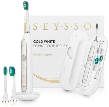 Звуковая зубная щетка SEYSSO GOLD белая НОВИНКА