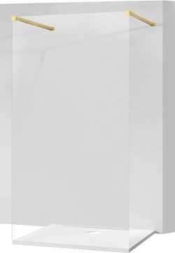 MEXEN KIOTO ŚCIANKA PRYSZNICOWA WOLNOSTOJĄCA 150 x 200 CM ZŁOTA szkło 8 mm