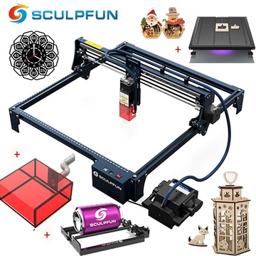 Лазерный гравер SCULPFUN S30 с доской + счетчиком + роликом