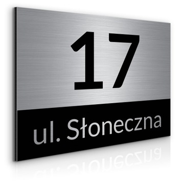 NIERDZEWNY NUMER NA DOM 40x30cm TABLICZKA ADRESOWA Z NUMEREM DOMU ALUMINIUM