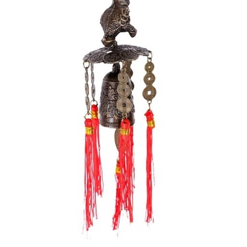 Ретро-колокольчик Lucky Fengshui с декором из красных кисточек