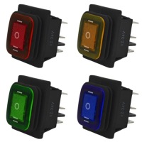 фото thumb №11, Переключатель led 3-pozycyjny 6-pin 12-24v kołyskowy - rocker, зелёный