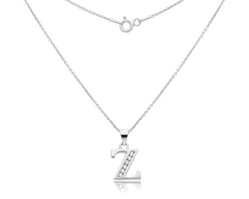 Серебряная цепочка с буквой Z, женское колье p925