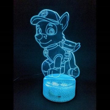 3D LED ночник PAW PATROL ROCKY USB + ДИСТАНЦИОННЫЙ